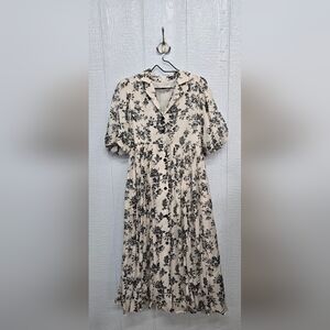 NWT In Loom Small Floral Black and White Women's Dress